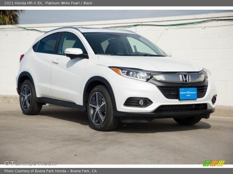 Platinum White Pearl / Black 2021 Honda HR-V EX