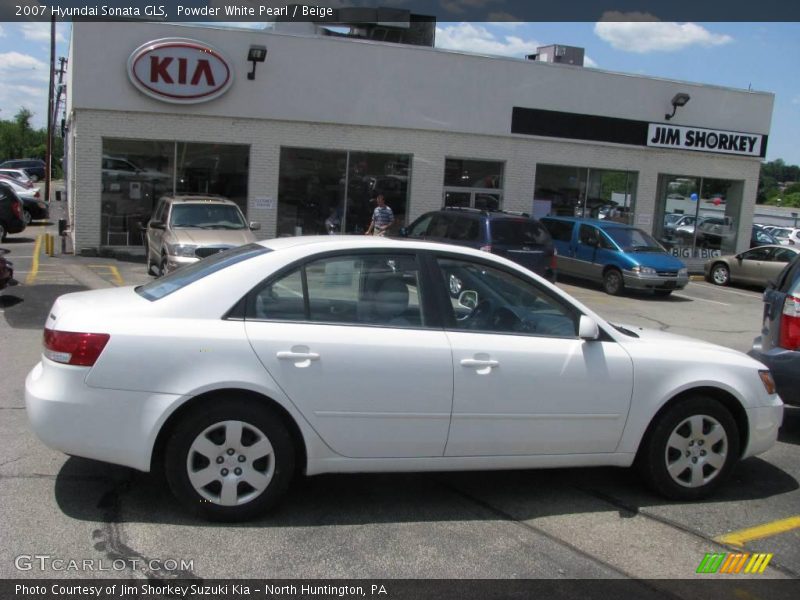 Powder White Pearl / Beige 2007 Hyundai Sonata GLS