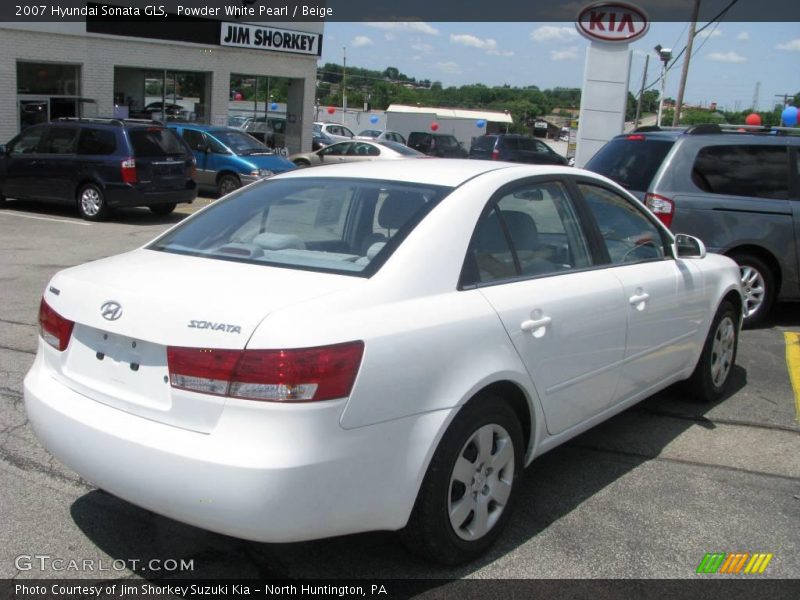 Powder White Pearl / Beige 2007 Hyundai Sonata GLS