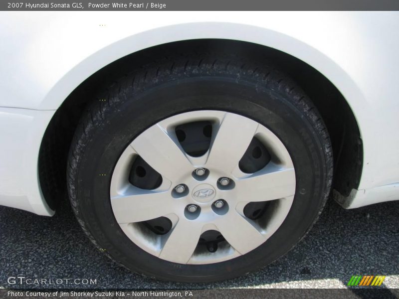 Powder White Pearl / Beige 2007 Hyundai Sonata GLS