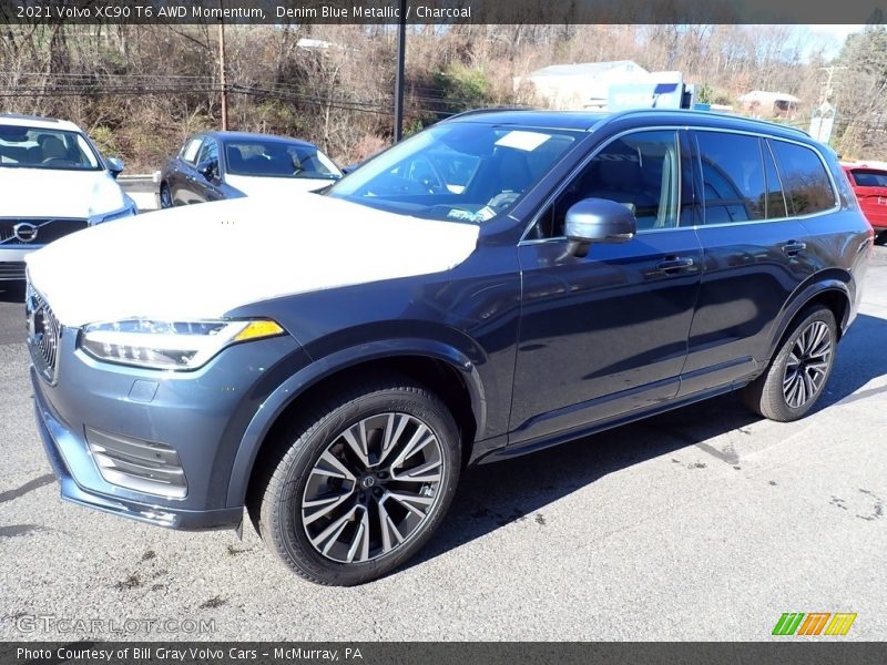 Denim Blue Metallic / Charcoal 2021 Volvo XC90 T6 AWD Momentum