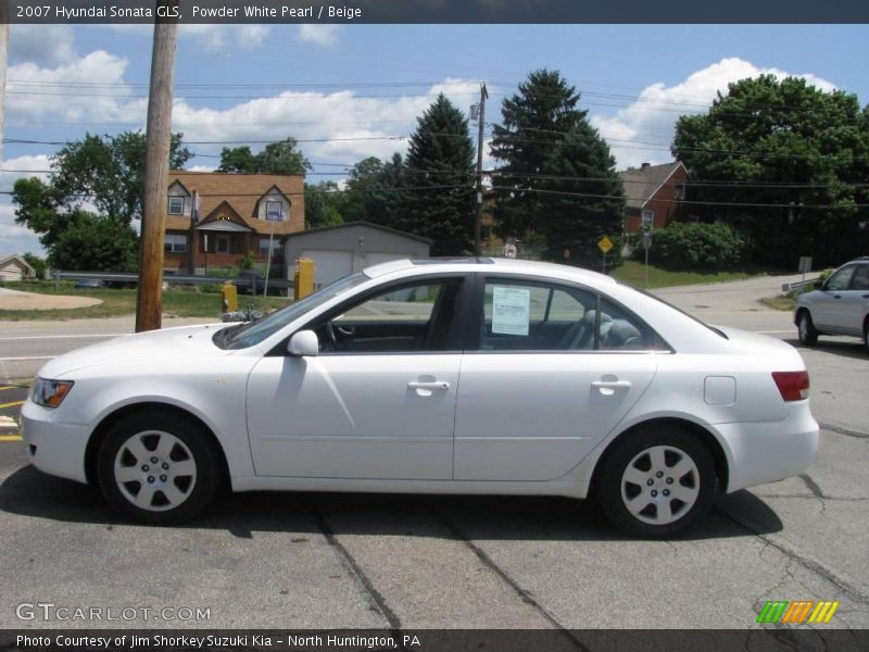 Powder White Pearl / Beige 2007 Hyundai Sonata GLS