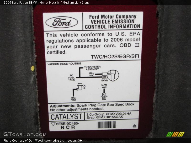 Merlot Metallic / Medium Light Stone 2006 Ford Fusion SE V6