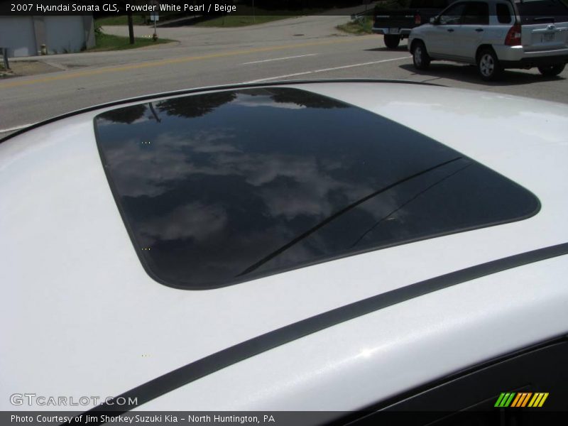 Powder White Pearl / Beige 2007 Hyundai Sonata GLS