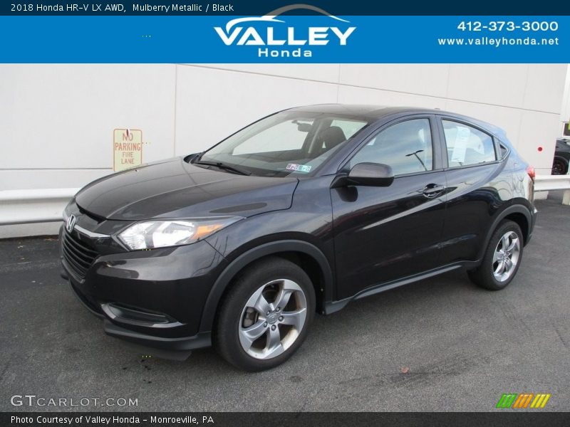 Mulberry Metallic / Black 2018 Honda HR-V LX AWD