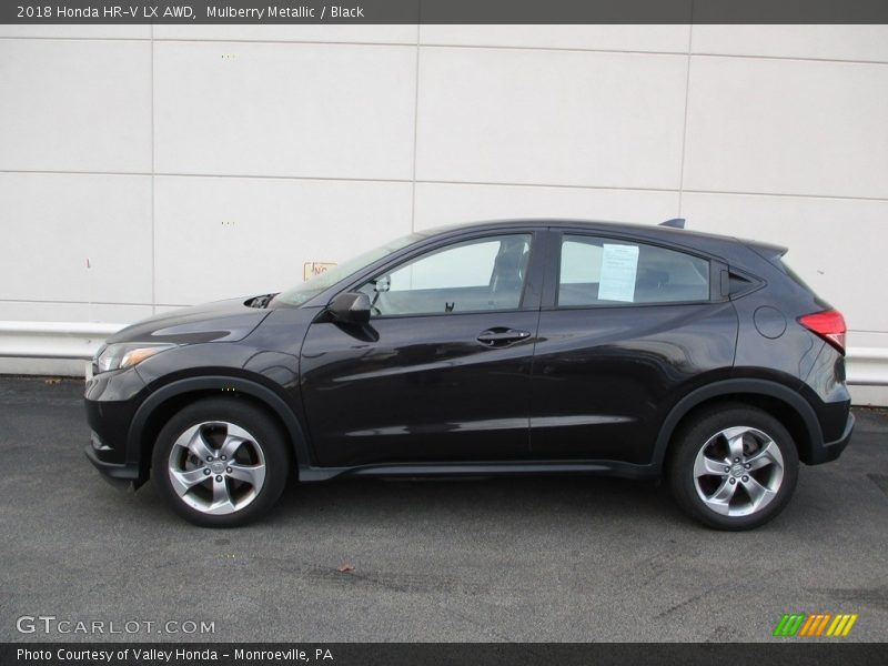 Mulberry Metallic / Black 2018 Honda HR-V LX AWD