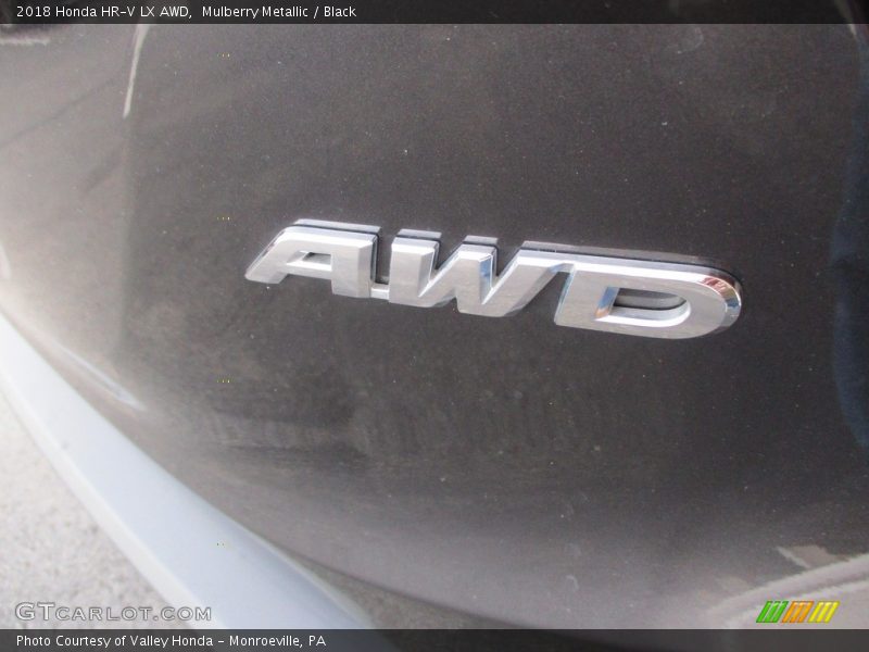 Mulberry Metallic / Black 2018 Honda HR-V LX AWD
