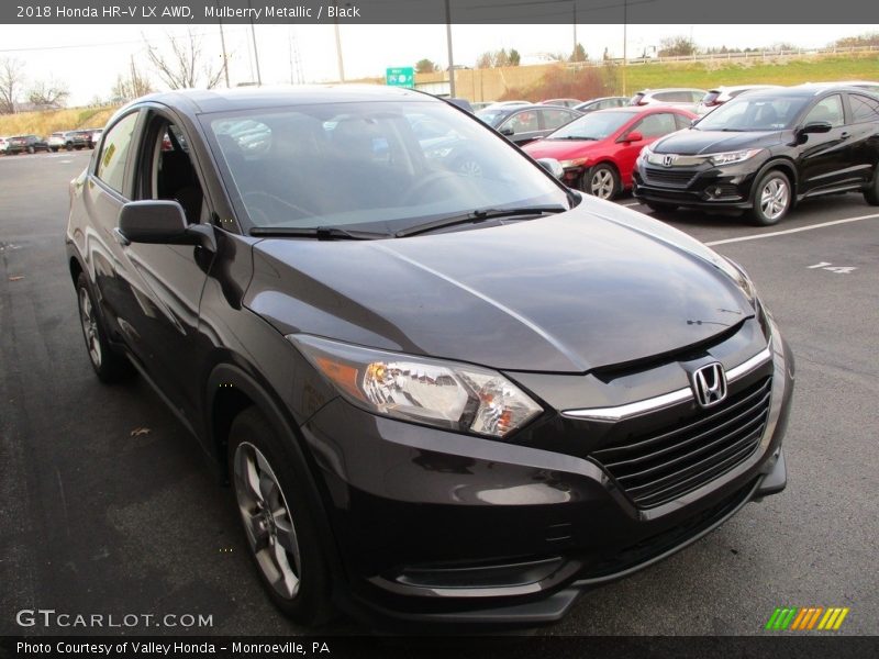 Mulberry Metallic / Black 2018 Honda HR-V LX AWD
