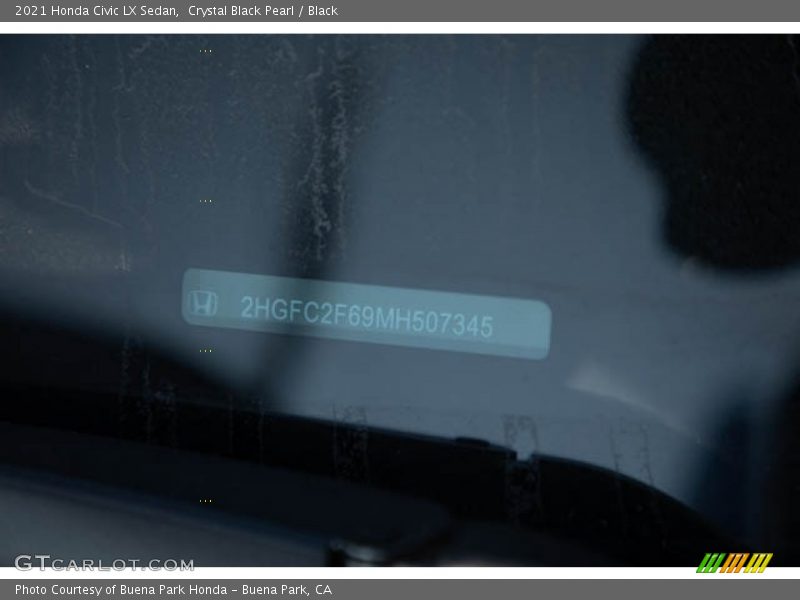 Crystal Black Pearl / Black 2021 Honda Civic LX Sedan