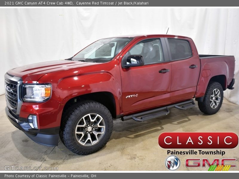 Cayenne Red Tintcoat / Jet Black/Kalahari 2021 GMC Canyon AT4 Crew Cab 4WD