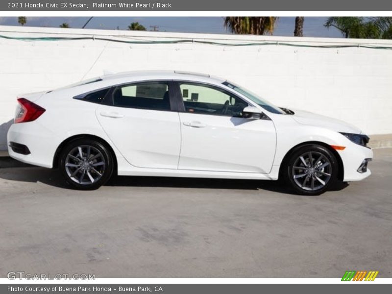 Platinum White Pearl / Black 2021 Honda Civic EX Sedan
