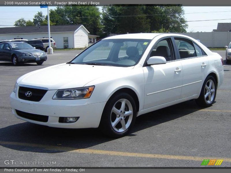 Powder White Pearl / Beige 2008 Hyundai Sonata SE V6