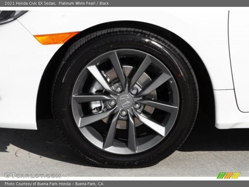 Platinum White Pearl / Black 2021 Honda Civic EX Sedan
