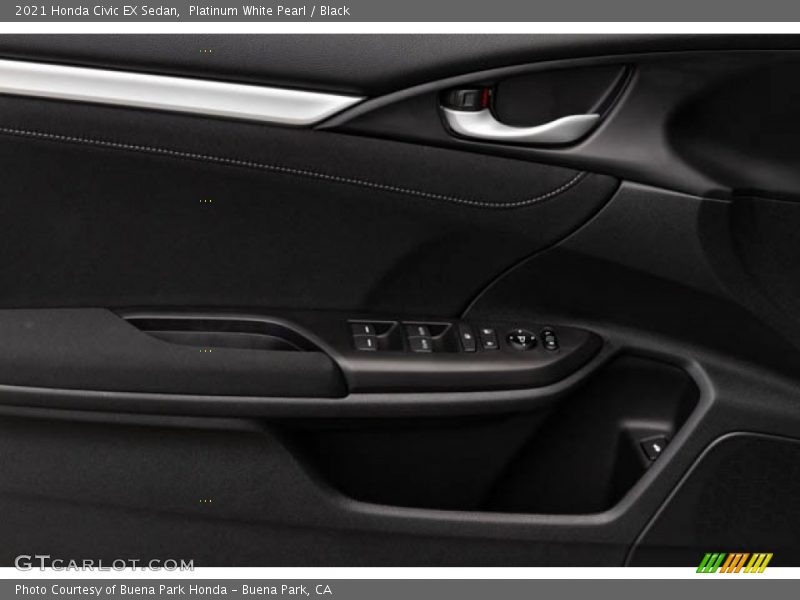 Platinum White Pearl / Black 2021 Honda Civic EX Sedan