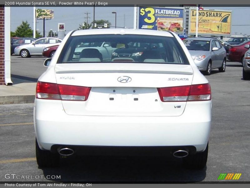 Powder White Pearl / Beige 2008 Hyundai Sonata SE V6