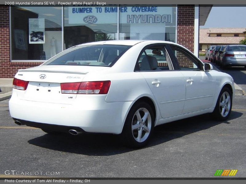 Powder White Pearl / Beige 2008 Hyundai Sonata SE V6