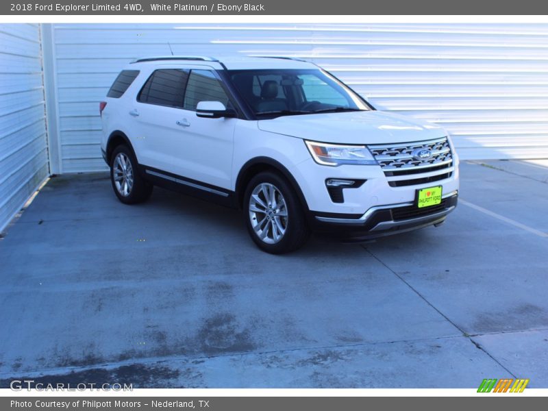 White Platinum / Ebony Black 2018 Ford Explorer Limited 4WD