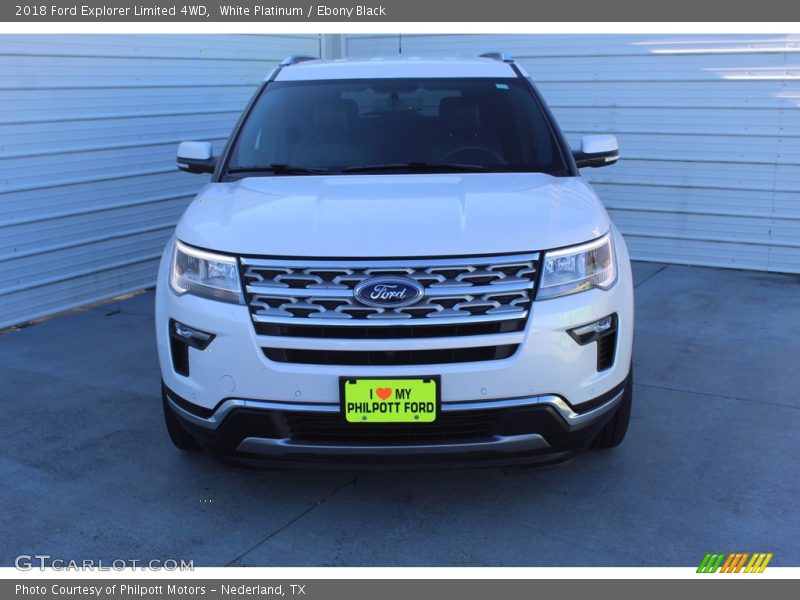White Platinum / Ebony Black 2018 Ford Explorer Limited 4WD