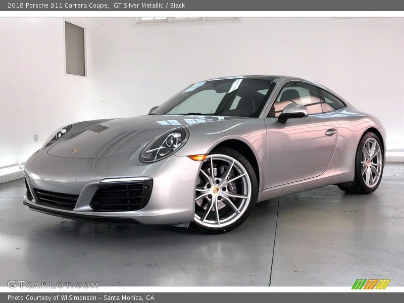 GT Silver Metallic / Black 2018 Porsche 911 Carrera Coupe