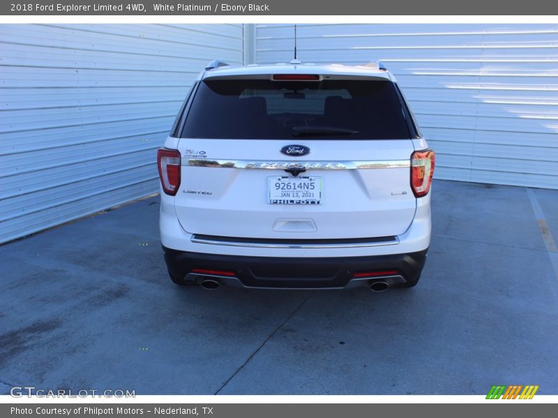 White Platinum / Ebony Black 2018 Ford Explorer Limited 4WD