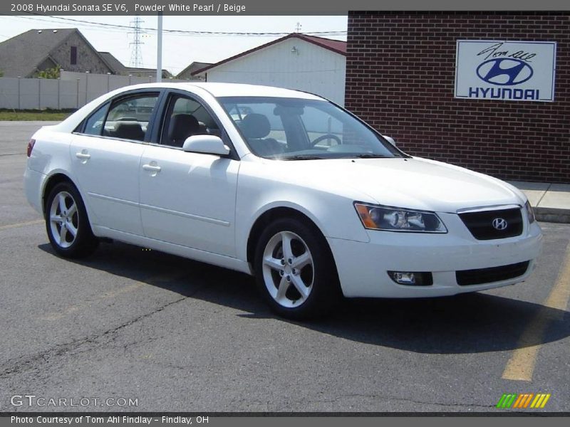 Powder White Pearl / Beige 2008 Hyundai Sonata SE V6