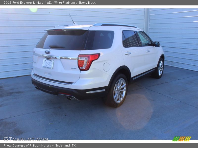 White Platinum / Ebony Black 2018 Ford Explorer Limited 4WD