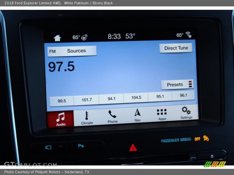 White Platinum / Ebony Black 2018 Ford Explorer Limited 4WD