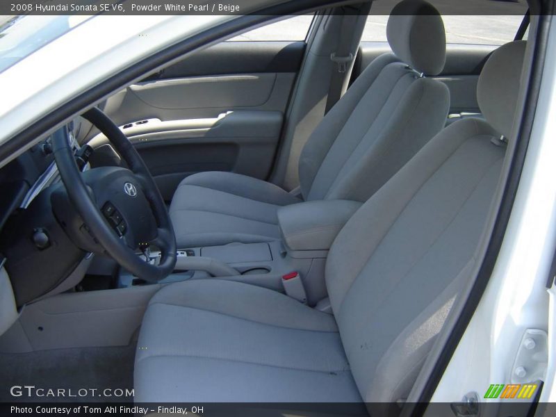 Powder White Pearl / Beige 2008 Hyundai Sonata SE V6