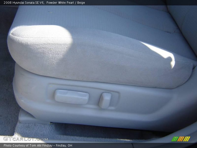 Powder White Pearl / Beige 2008 Hyundai Sonata SE V6