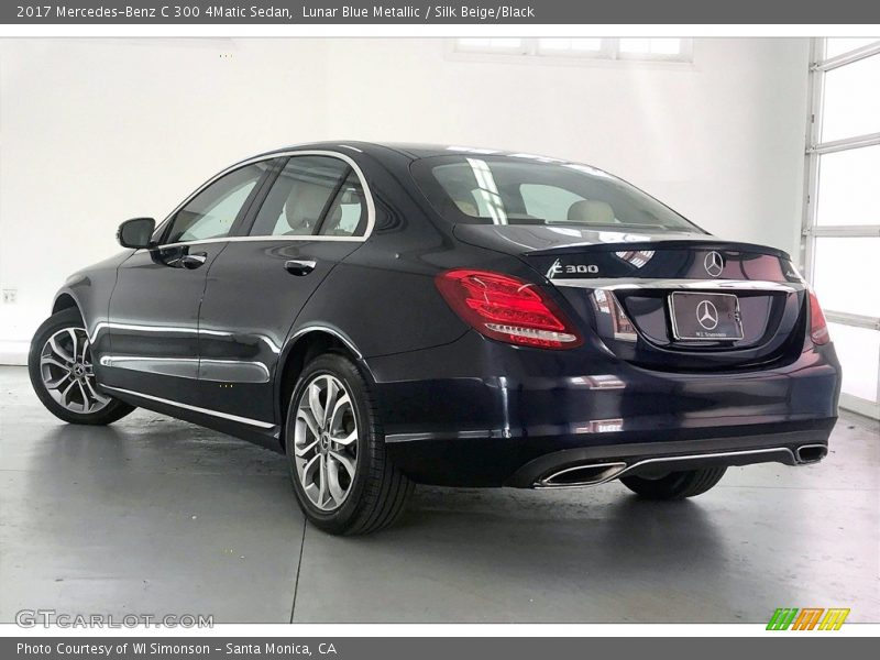 Lunar Blue Metallic / Silk Beige/Black 2017 Mercedes-Benz C 300 4Matic Sedan