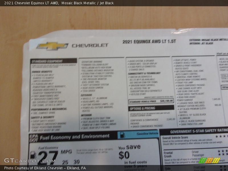 Mosaic Black Metallic / Jet Black 2021 Chevrolet Equinox LT AWD