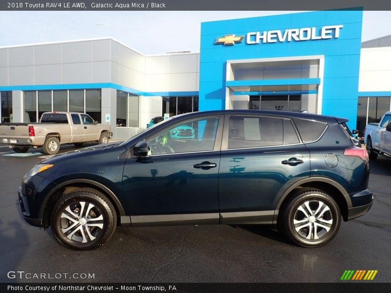 Galactic Aqua Mica / Black 2018 Toyota RAV4 LE AWD