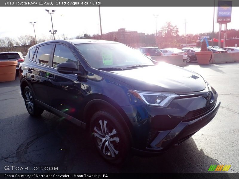 Galactic Aqua Mica / Black 2018 Toyota RAV4 LE AWD