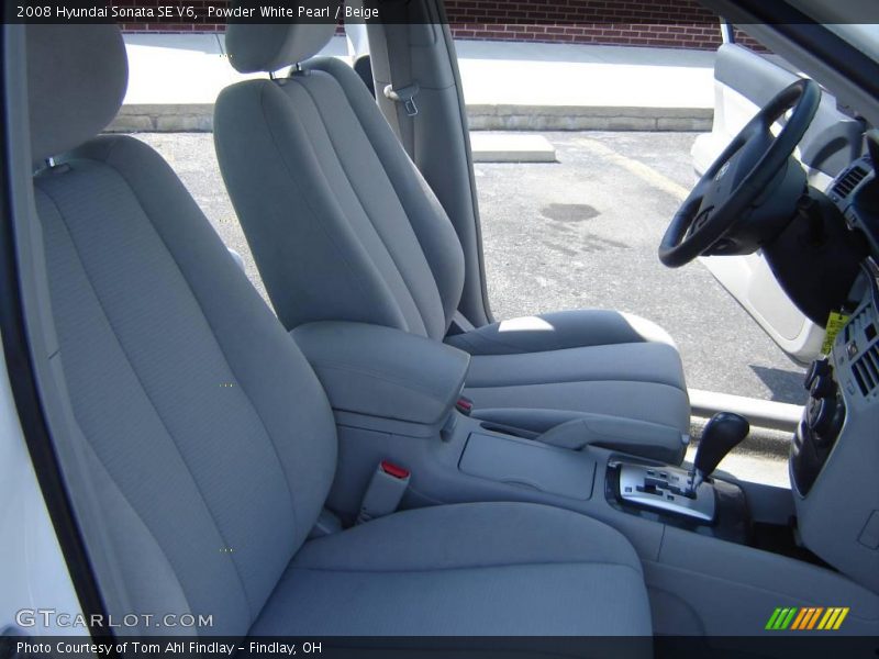Powder White Pearl / Beige 2008 Hyundai Sonata SE V6