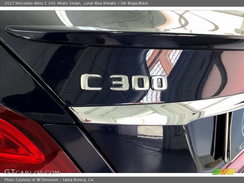 Lunar Blue Metallic / Silk Beige/Black 2017 Mercedes-Benz C 300 4Matic Sedan
