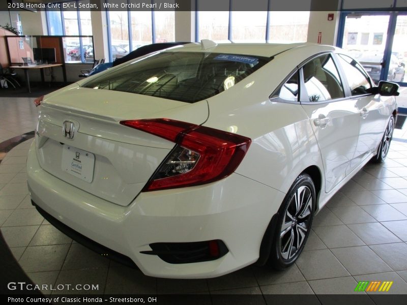 White Orchid Pearl / Black 2018 Honda Civic EX-L Sedan