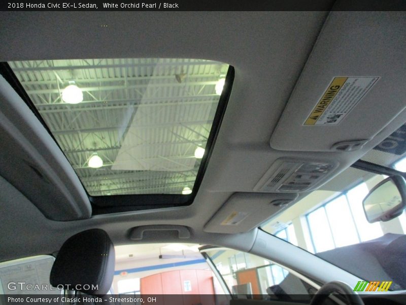 White Orchid Pearl / Black 2018 Honda Civic EX-L Sedan