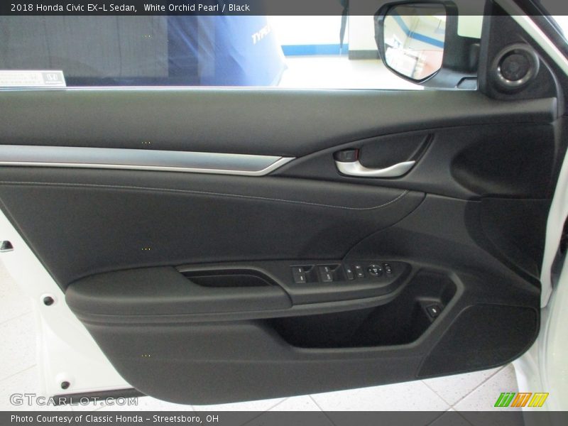 White Orchid Pearl / Black 2018 Honda Civic EX-L Sedan