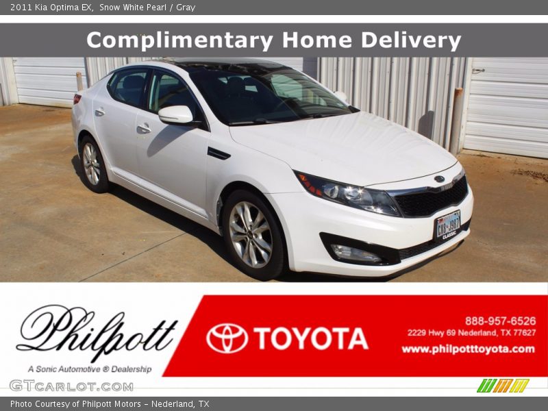 Snow White Pearl / Gray 2011 Kia Optima EX