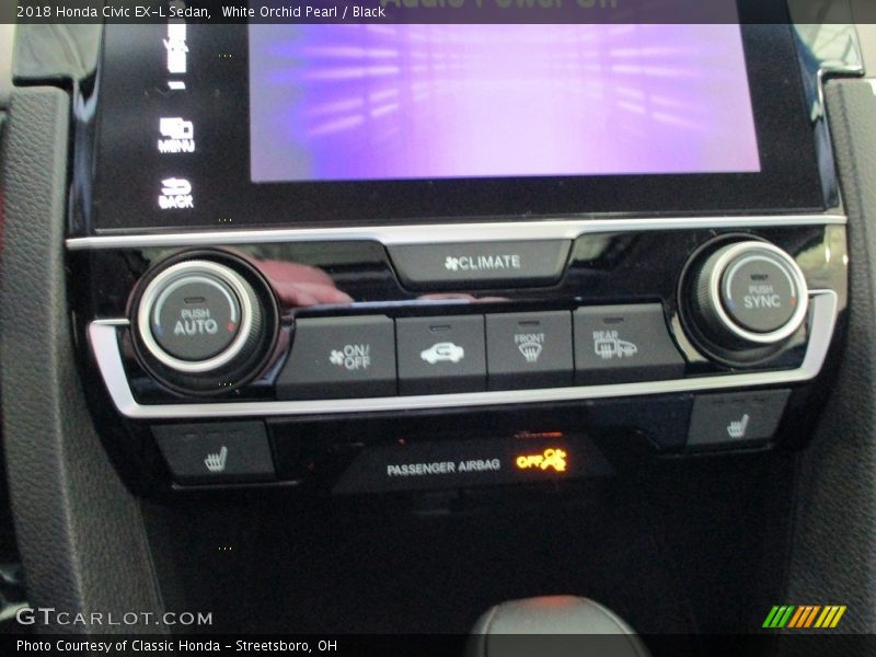 White Orchid Pearl / Black 2018 Honda Civic EX-L Sedan