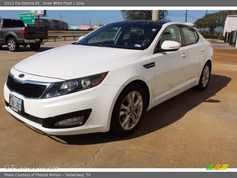 Snow White Pearl / Gray 2011 Kia Optima EX