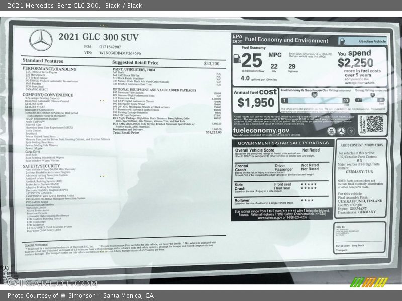 Black / Black 2021 Mercedes-Benz GLC 300