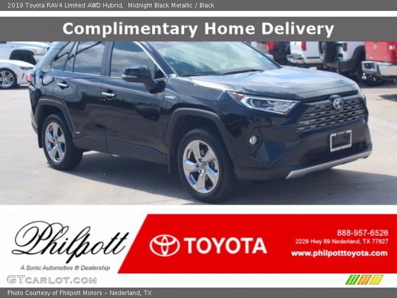 Midnight Black Metallic / Black 2019 Toyota RAV4 Limited AWD Hybrid