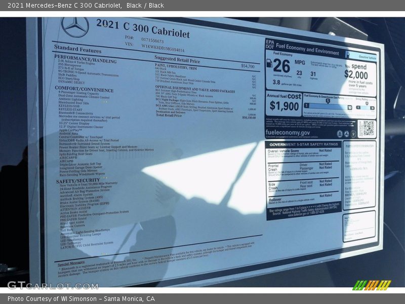Black / Black 2021 Mercedes-Benz C 300 Cabriolet