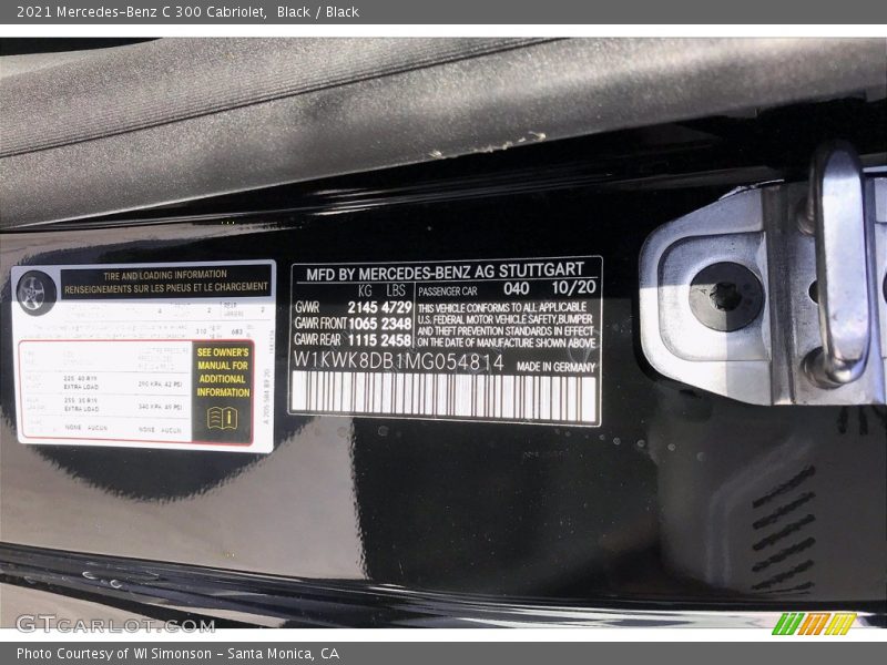 Black / Black 2021 Mercedes-Benz C 300 Cabriolet
