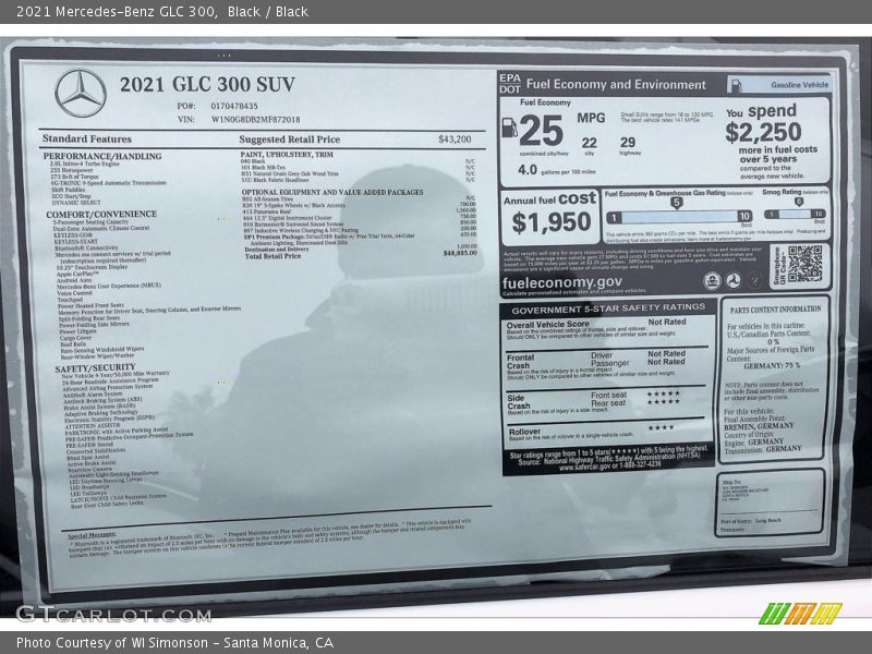 Black / Black 2021 Mercedes-Benz GLC 300