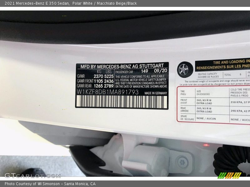 Polar White / Macchiato Beige/Black 2021 Mercedes-Benz E 350 Sedan