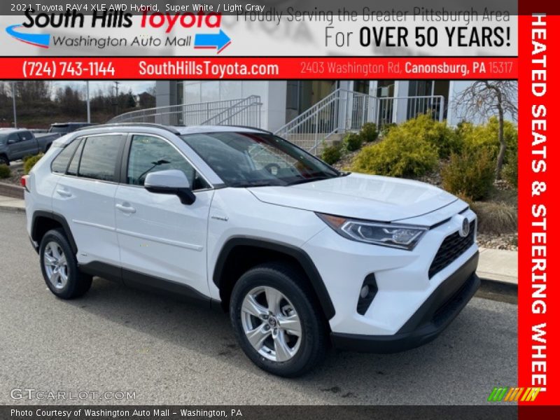 Super White / Light Gray 2021 Toyota RAV4 XLE AWD Hybrid