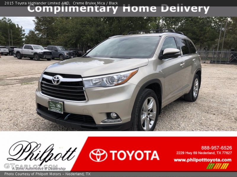 Creme Brulee Mica / Black 2015 Toyota Highlander Limited AWD