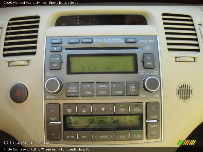 Ebony Black / Beige 2008 Hyundai Azera Limited